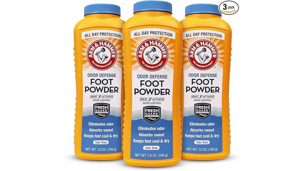 arm hammer talc free foot powder 3 pack