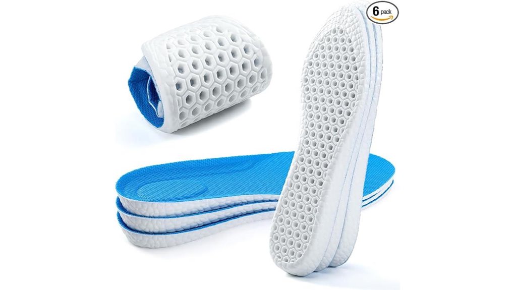 breathable shock absorb insoles 3 pairs