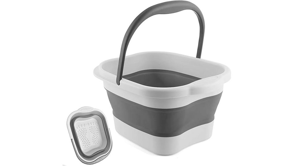 collapsible gray foot soak tub