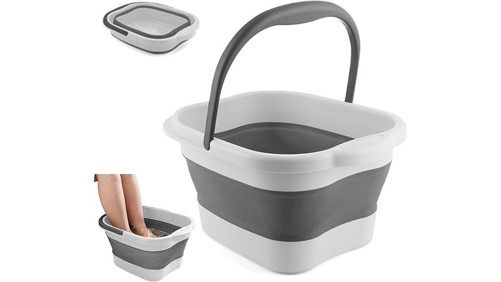 collapsible white foot bath basin