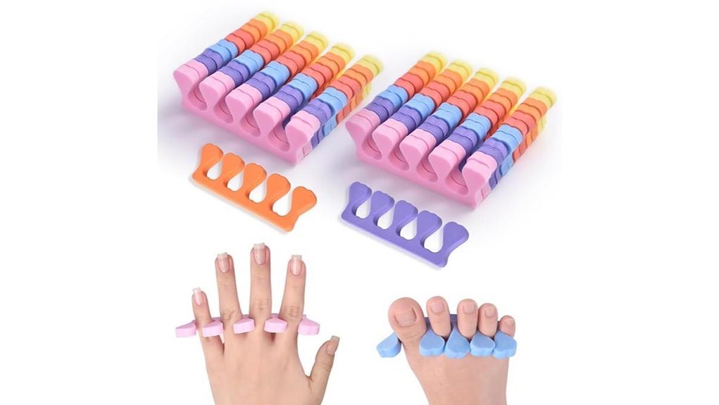 colorful 24 piece toe separators