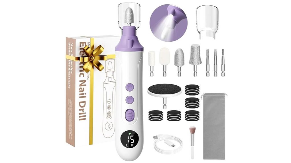 cordless led nail drill kit