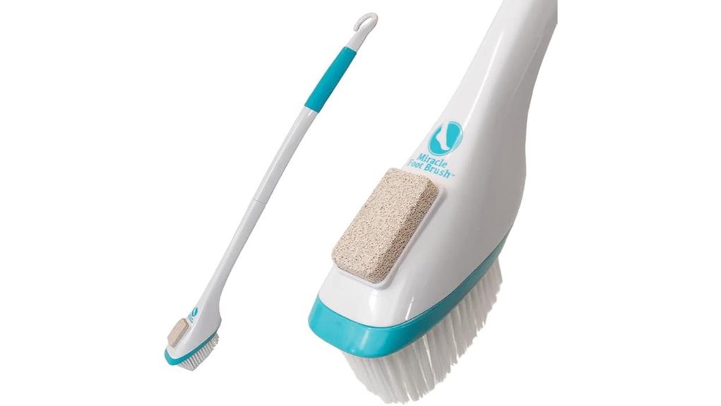 miracle foot brush with scrubbing stone and grip
