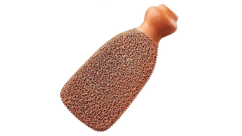 pumice stone foot exfoliation terra cotta