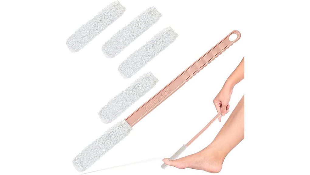 toe and foot towel brush with sleeves
