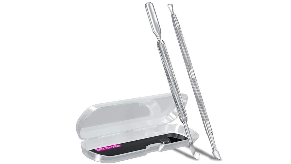 two piece metal cuticle pushers