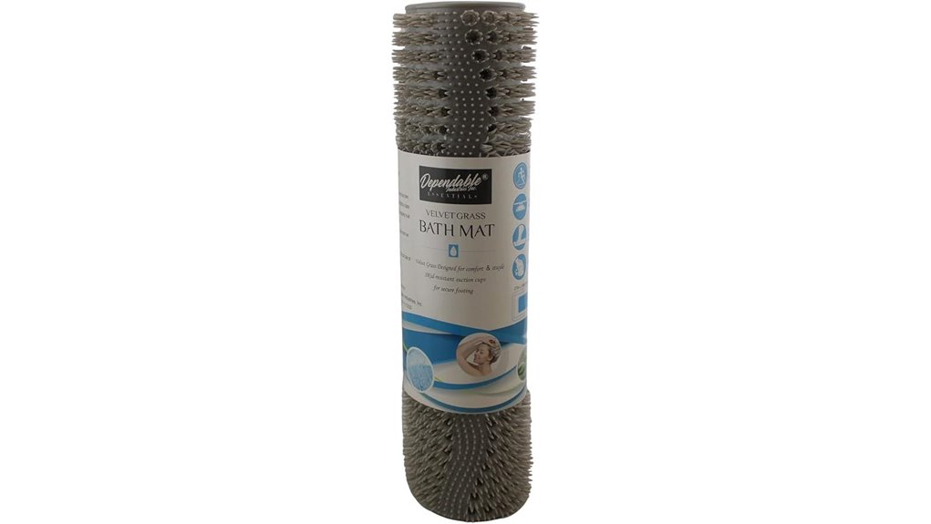 velvet grass bathmat with scrubber