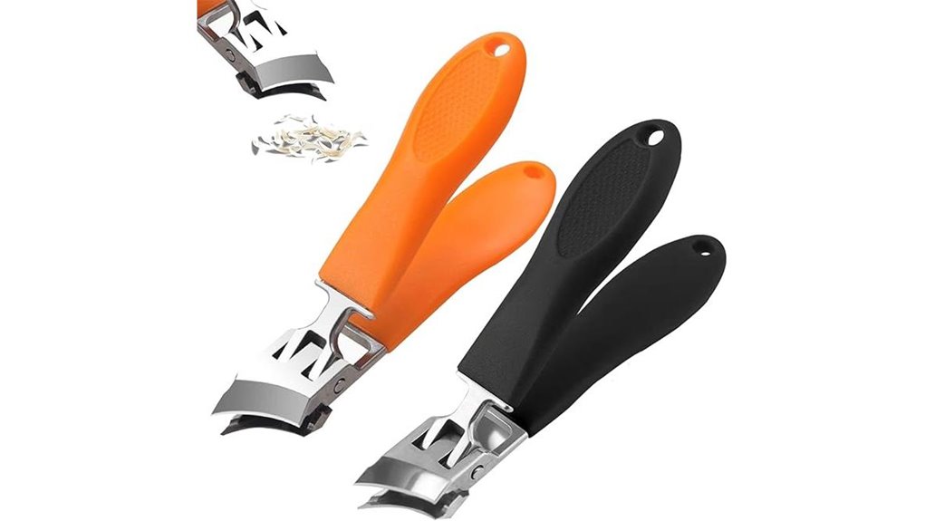 wide jaw nail clippers anti splash slant 2pc